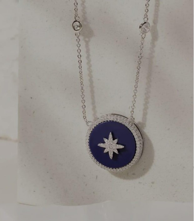 Colar Medalha Estrela Guia